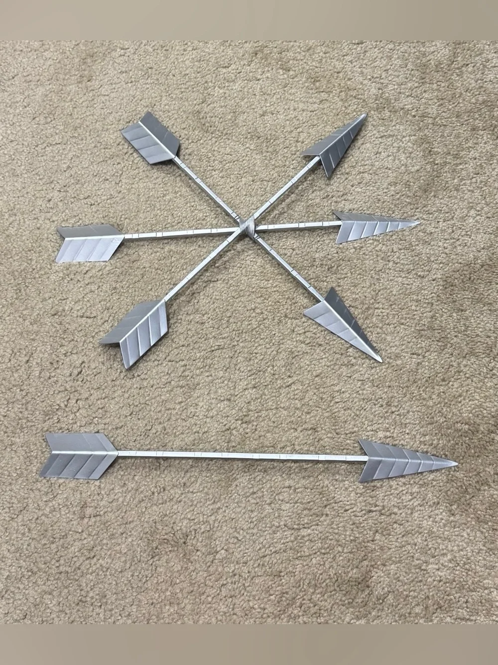 Silver Metal Arrow Wall Decor - Modern Arrow Set